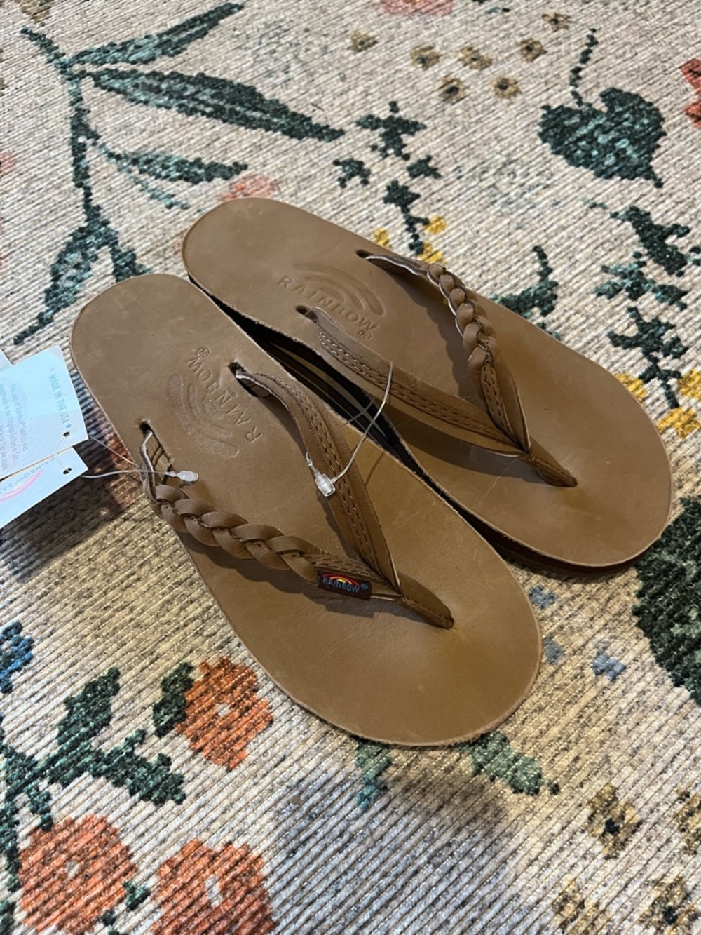 Rainbow Women's Brown Braided Leather Sandals